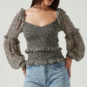 ASTR Floral Smocked Top